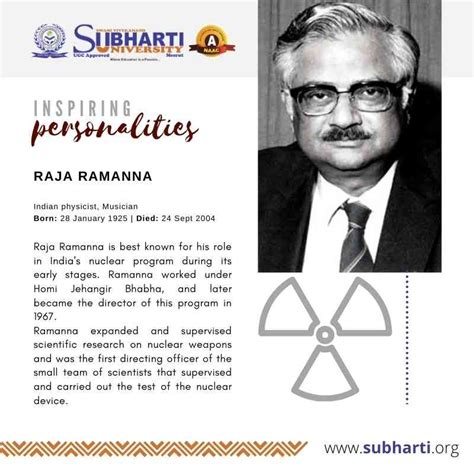 The Indian Physicist: Dr. Raja Ramanna – Subharti Blog