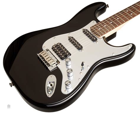 FENDER SQUIER Standard Stratocaster HSS LRL Black and Chrome Elektrická ...