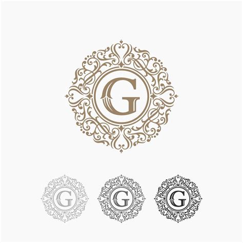 Floral Heraldic Luxury circle Logo template in vector for Restaurant ...