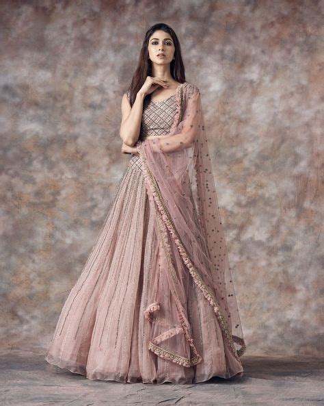 Lehenga: Lehenga Color : Pastel Pink & Gery Lehenga Fabric : Organza ...