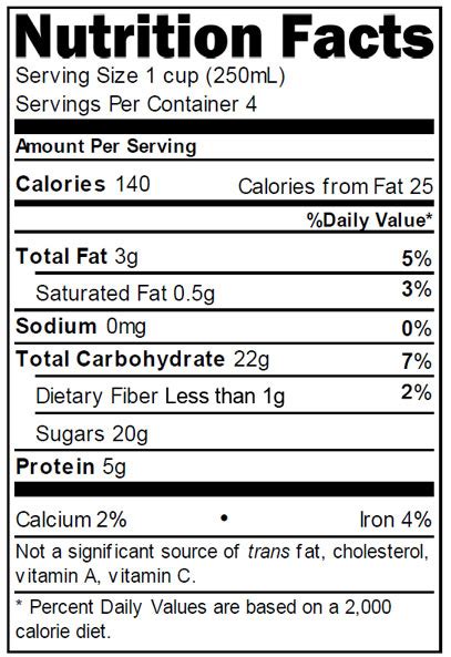 Soy Milk Nutrition Facts Label - Nutrition Ftempo