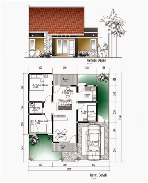 Desain Rumah 10 X 10 Meter Dengan Ruang Tamu Sekaligus Sebagai...