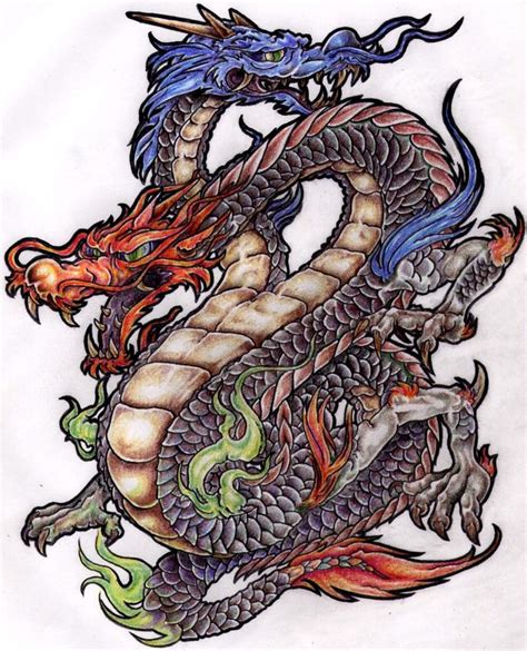 21 best Two-headed Dragon Tattoo Drawings images on Pinterest | Tattoo ...