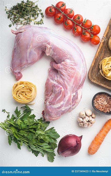 Whole Rabbit, Raw Meat with Spices and Vegetables, Ingredients for ...