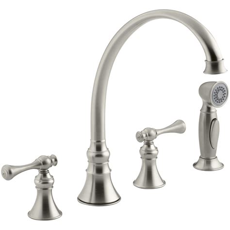 Kohler Revival 4-Hole Kitchen Sink Faucet with 9-3/16" Spout, Matching ...