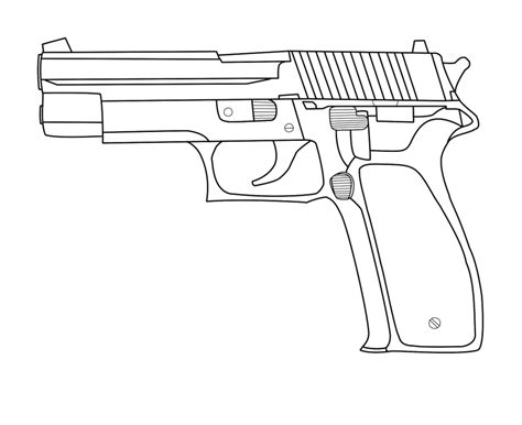 Gun Drawing In Pencil Coloring Pages