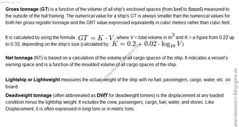 what is gross tonnage, net tonnage, light ship or light weight, dead ...