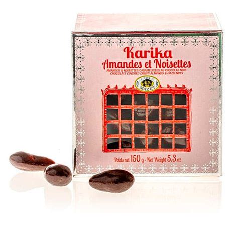 Karika Mazet - Almonds and Hazelnuts coated with dark chocolate - Mazet ...