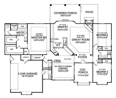 3 Bedroom One Story Floor Plans - floorplans.click