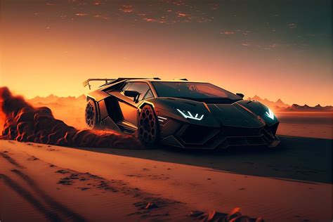 Lamborghini Desert Art, Digital Art, Wallpaper - Etsy