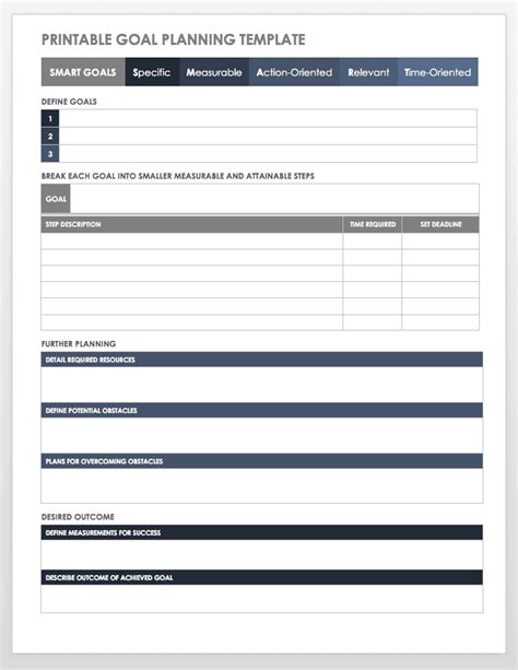 Yearly Business Goals Template | TUTORE.ORG - Master of Documents