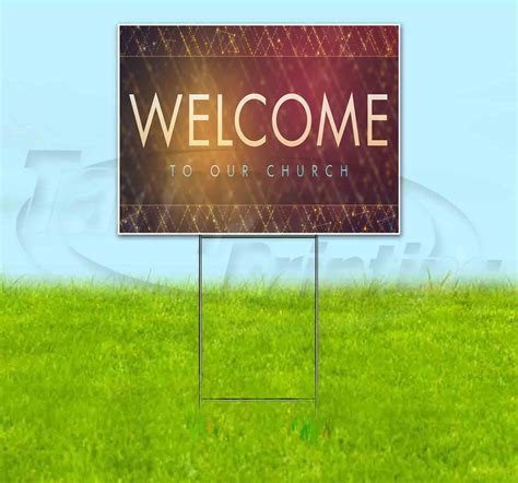 Welcome To Our Church (18" x 24") Yard Sign, Includes Metal Step Stake ...