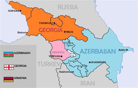 Georgia Azerbaijan armenia map