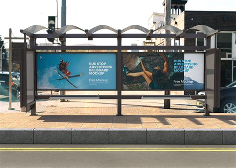 Free Bus Stop Advertising Billboard Mockup :: Behance