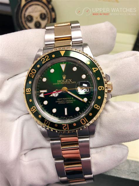 Rolex GMT MASTER II Gold & Stainless Steel 2 tones Green Hulk Dial MINT ...