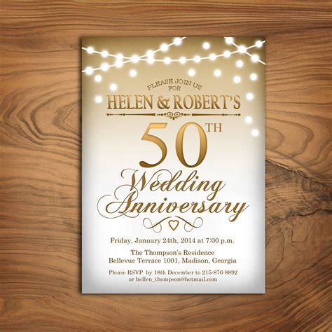 Printable 50Th Anniversary Invitations