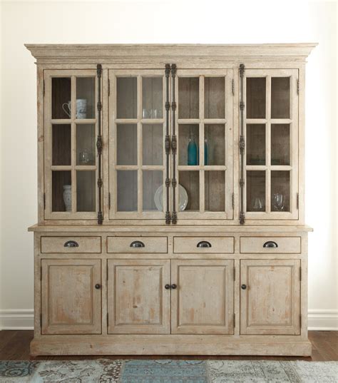 Chateau Reclaimed Wood Hutch Cabinet- Antique White | Zin Home