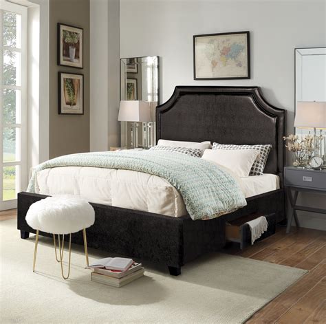 AMERLIFE Full Size Bed Frame With Storage Drawers And Headboard, Full ...