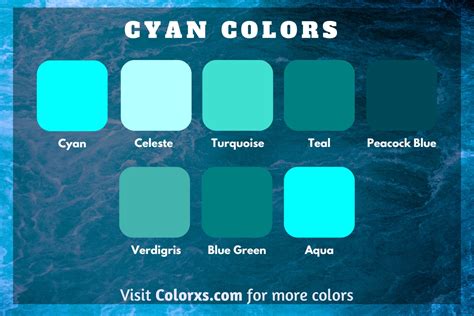 75 Shades Of Cyan Color (Names, HEX, RGB, CMYK Codes) –, 52% OFF