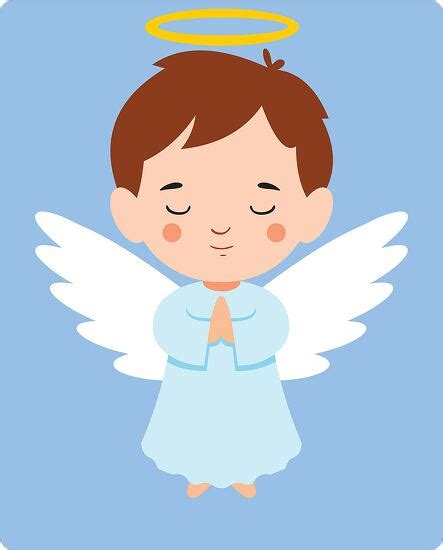 Angel Clipart-cute angel with white wings and halo over his head clip art