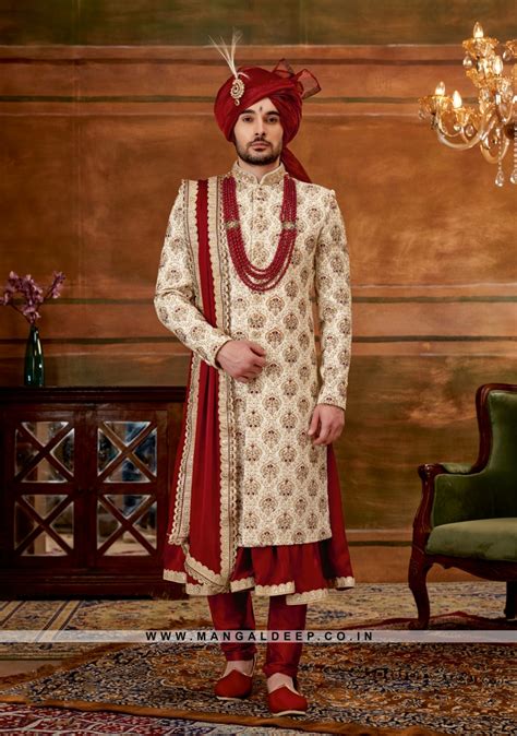 Trendy Men's Anarkali-style Sherwani with Hand & Machine Work With ...