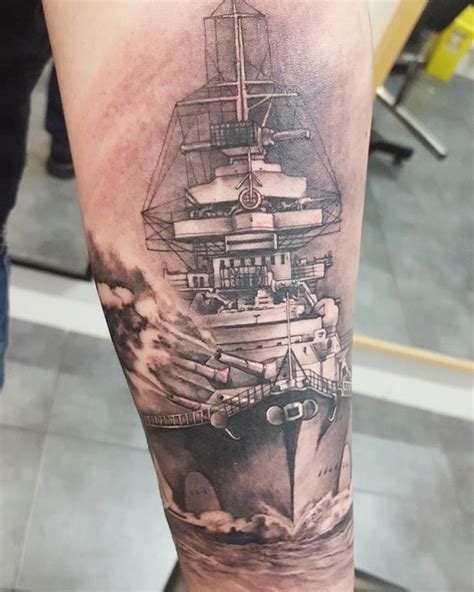 USN Ship Arm Tattoo - Veteran Ink