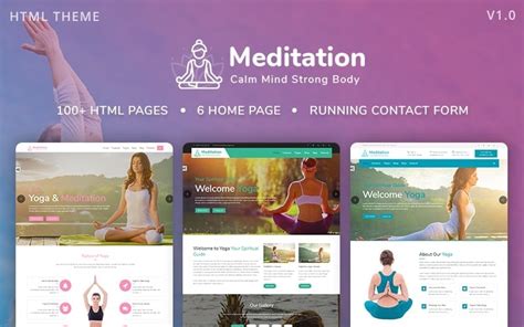 Meditation - Yoga, Fitness & Meditation Mobile Responsive Bootstrap ...