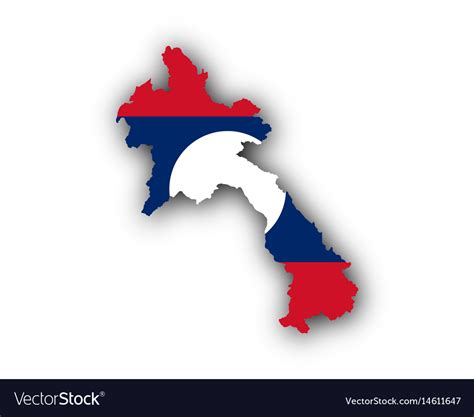 Map and flag of laos Royalty Free Vector Image