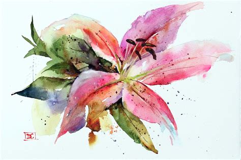 STARGAZER LILY Floral Watercolor Painting by Dean Crouser - Etsy ...