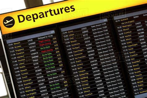 Departures Sign in London Heathrow Airport, London, England, United ...