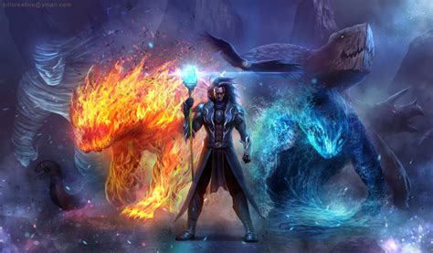 Elemental Wizardry - HD Fantasy Wallpaper by Billy Christian