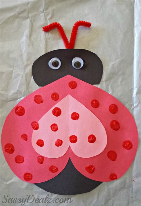 Heart Ladybug Valentines Day Craft For Kids - Crafty Morning