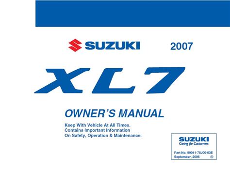 2007 suzuki xl7 Owners Manual - Manuals Books