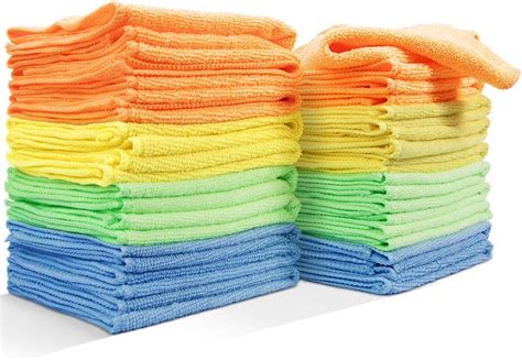 Masthome 4-Colors Clean Rags 24 Pack 16 X 12.2 Inch Highly Absorbent ...