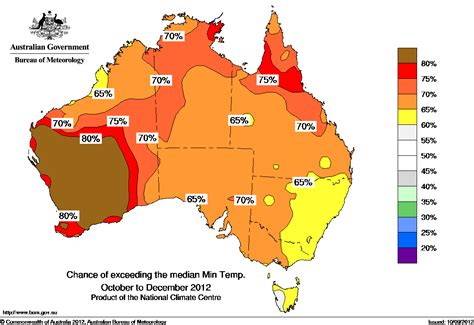 probability of exceeding median minimum temperature - click on the map ...