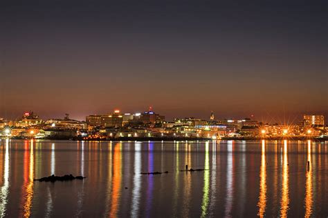 Portland Maine Skyline at Dusk Portland ME Photograph by Toby McGuire