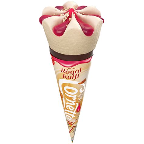 Kwality Walls Royal Kulfi Cornetto Ice Cream Filled With Rose Sauce ...