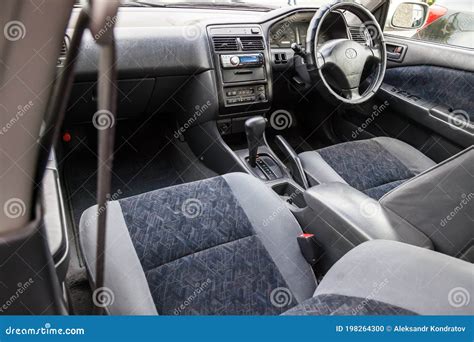 Interior View of a Japanese-made Car Toyota Carina 2000 Year Release in ...