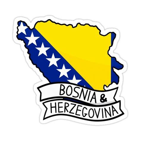 a sticker with the state of bosnia and herzegovinia