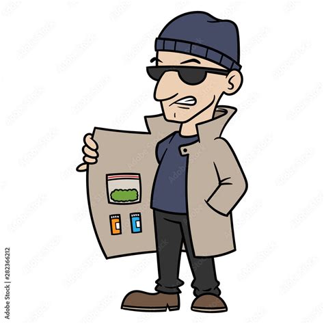 Cartoon Drug Dealer Vector Illustration vector de Stock | Adobe Stock