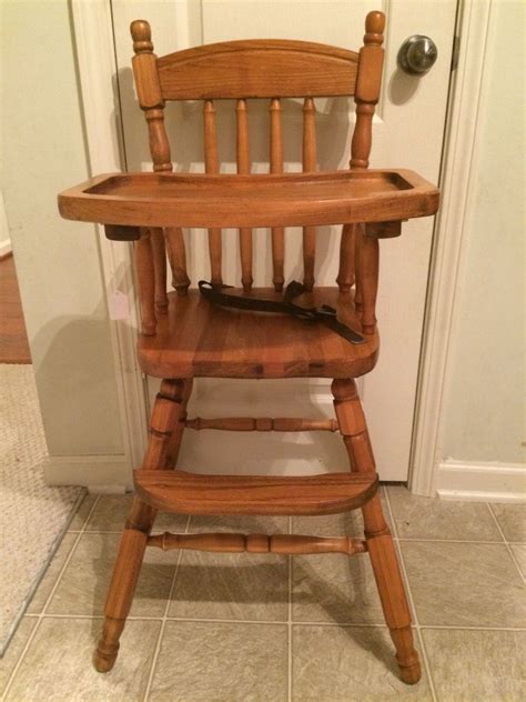 Wood High Chair : Vintage Wooden High Chair, Jenny Lind, Antique High ...