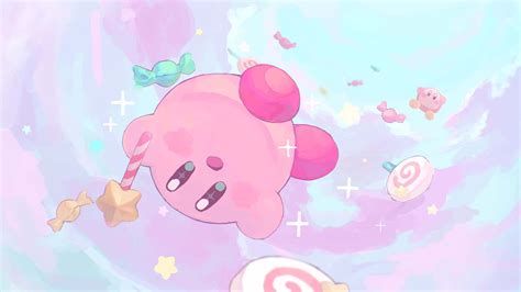 Download Kawaii Aesthetic Kirby Video Game Wallpaper | Wallpapers.com