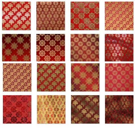 Red Scrapbook Paper Damask Digital Paper Red and Gold - Etsy