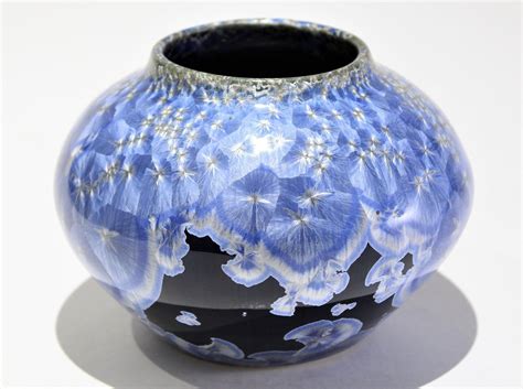 Crystalline Pottery Vase Handmade Multi-Colored Fine Art Ceramics Art ...