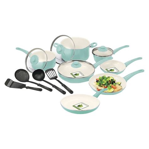 GreenLife 15 Piece Ceramic Cookware Set | Ceramic cookware set ...