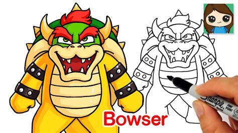 How To Draw Bowser From Super Mario Bros Really Easy Drawing Tutorial ...