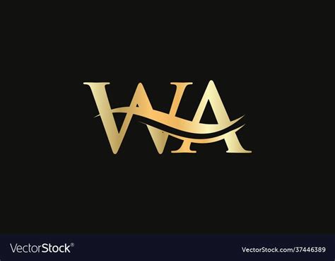 Initial wa letter linked logo template vector image on VectorStock ...