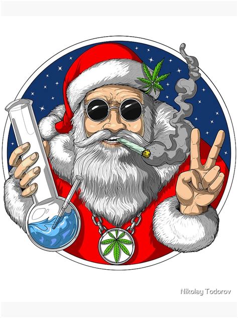 "Santa Smoking Weed" Poster for Sale by Nikolay Lachezarov Todorov ...