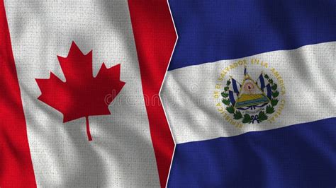 Canadá Y EL Salvador Half Flags Together Imagen de archivo - Imagen de ...