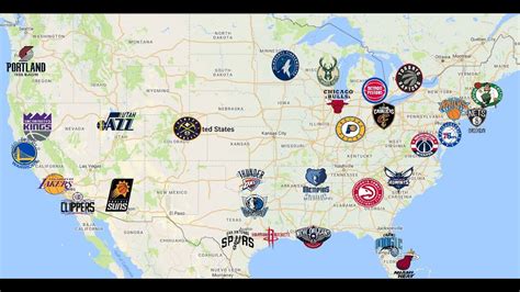 NBA Teams State Locations - YouTube